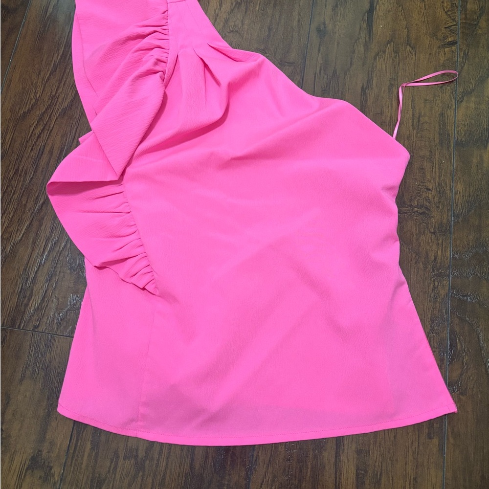 Pink One-Shoulder Top